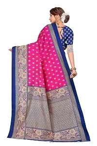 Stylish Art Silk Pink Self Pattern Saree with Blouse piece For Women-thumb3