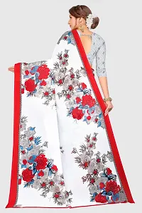 Stylish Georgette White  Printed Saree with Blouse piece For Women-thumb3