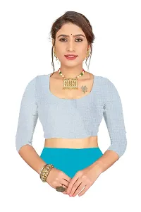 Stylish Khadi Silk Blue Printed Saree with Blouse piece For Women-thumb4