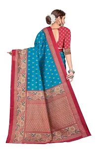 Stylish Art Silk Teal  Self Pattern Saree with Blouse piece For Women-thumb3