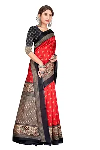 Stylish Art Silk Red Self Pattern Saree with Blouse piece For Women-thumb2