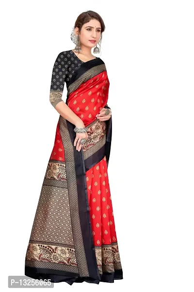 Stylish Art Silk Red Self Pattern Saree with Blouse piece For Women-thumb3