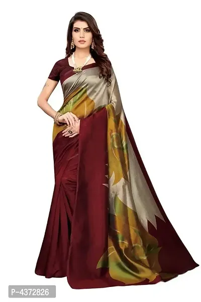Multicoloured Art Silk Saree with Blouse piece-thumb0