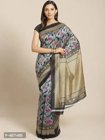 Beautiful Art Silk Printed Saree with Blouse piece-thumb0