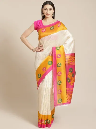 Stylish New Art Silk Printed Sarees with Blouse Piece
