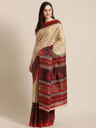 Attractive Assam Art Silk Printed Sarees