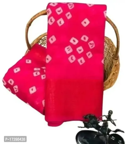 Designer Art Silk Printed Pink Saree with Blouse piece For Women