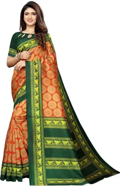 Trendy Printed Art Silk Sarees with Blouse Piece