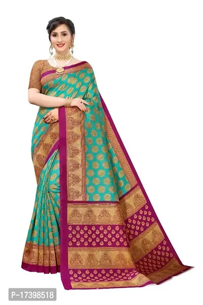Designer Art Silk Printed Pink Saree with Blouse piece For Women-thumb0
