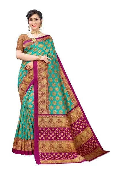 Trending Art Silk Printed Daily Wear Saree With Blouse Piece