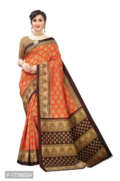 Designer Art Silk Printed Pink Saree with Blouse piece For Women-thumb0