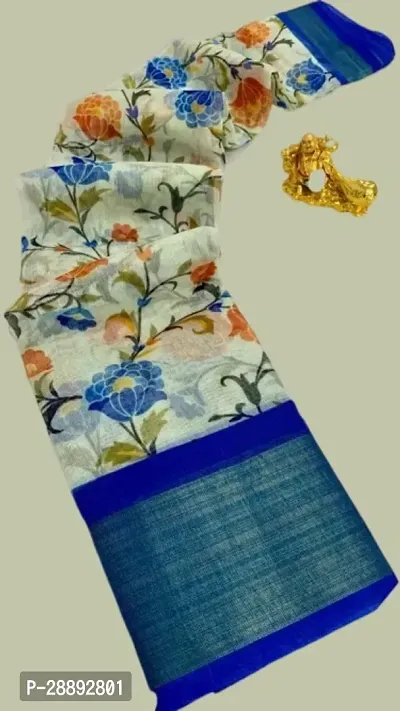 Printed Art Silk Saree With Blouse Piece-thumb0