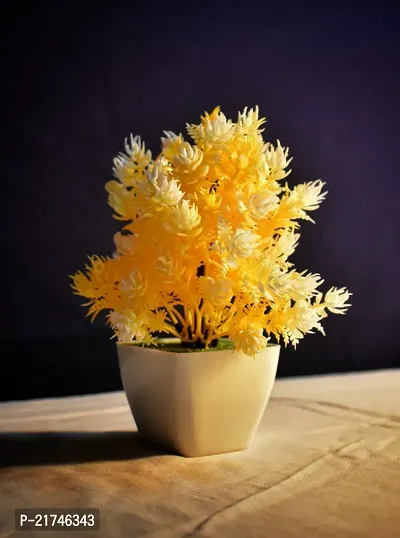 Artificial Plants With Plastic Pot Colour - Yellow