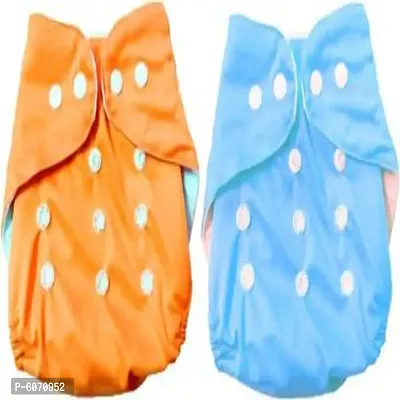 Pack of 2 Baby Pocket Cloth Diapers Reusable Cloth Diapers Washable Adjustable Cloth Diapers One Size Adjustable Reusable-thumb0