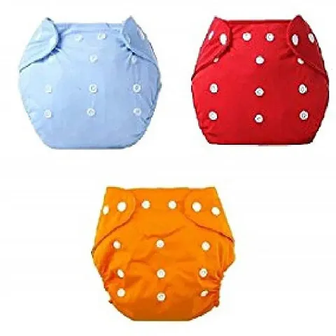 Washable Reusable Adjustable Baby Cloth Diaper (Set of 3)