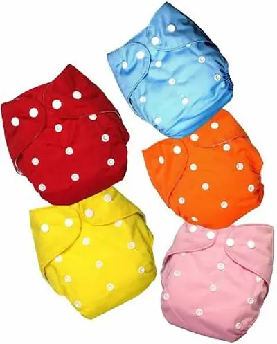 Washable Reusable Adjustable Baby Cloth Diaper (Set of 5)