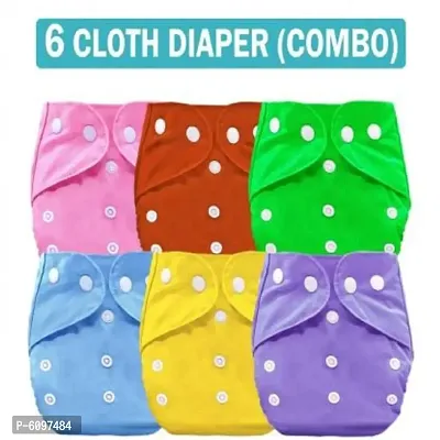 Pack of 6 Baby Pocket Cloth Diapers Reusable Cloth Diapers Washable Adjustable Cloth Diapers One Size Adjustable Reusable