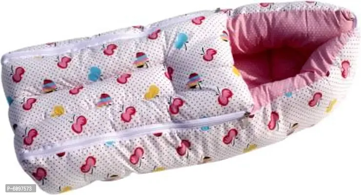 3 in 1 Baby Sleeping Bag and Carry Nest, Cotton Bed Cum Infant Portable Bassinet, for Baby Carrying and co Sleeping, Unisex Baby Bedding Set for New Born 0-12 Months-thumb0