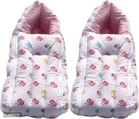 3 in 1 Baby Sleeping Bag and Carry Nest, Cotton Bed Cum Infant Portable Bassinet, for Baby Carrying and co Sleeping, Unisex Baby Bedding Set for New Born 0-12 Months Pack of 2