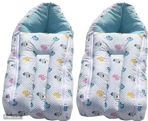 3 in 1 Baby Sleeping Bag and Carry Nest, Cotton Bed Cum Infant Portable Bassinet, for Baby Carrying and co Sleeping, Unisex Baby Bedding Set for New Born 0-12 Months Pack of 2-thumb0