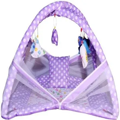 Baby Kick and Play Gym Mattress with Mosquito Net and Baby's Bedding Set (Multicolor, 0-10 Months)