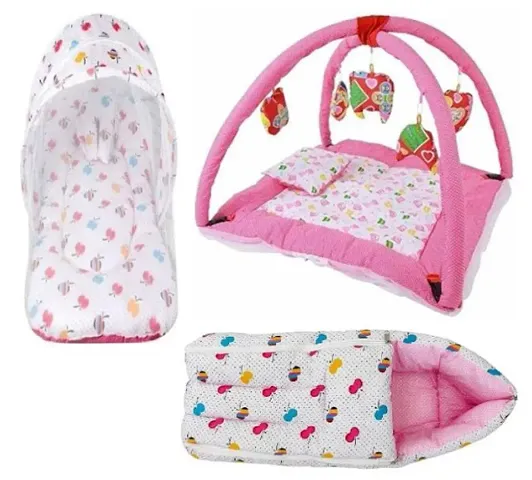 Pack of 3: Sleeping Bags with Mosquito Net Play Bedding