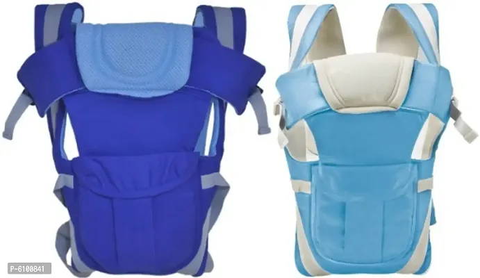 Pack of 2 Combo Kids 4-in-1 Adjustable Baby Carrier Cum Kangaroo Bag/Honeycomb Texture Baby Carry Sling/Back/Front Carrier for Baby with Safety Belt and Buckle Straps-thumb0