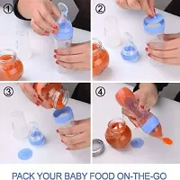 Feeding Spoon with Squeezy food Grade Silicone Feeder bottle , For Infant Baby, 90ml, BPA Free Multicolor-thumb2