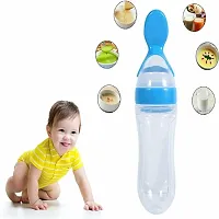 Feeding Spoon with Squeezy food Grade Silicone Feeder bottle , For Infant Baby, 90ml, BPA Free Multicolor-thumb3