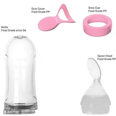 Feeding Spoon with Squeezy food Grade Silicone Feeder bottle , For Infant Baby, 90ml, BPA Free Multicolor-thumb3