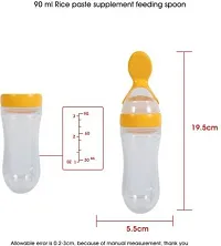 Feeding Spoon with Squeezy food Grade Silicone Feeder bottle , For Infant Baby, 90ml, BPA Free Multicolor-thumb1