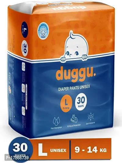 Duggu Baby Diapers Pants UP to 10 hrs Absorption 9 - 14 Kg Large 30 Pcs Pack of 1