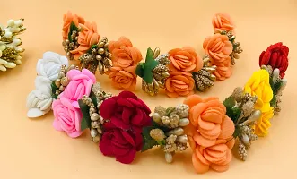 Classic Artificial Fabric Flower Juda Gajra Hair Accessoriess For Women Pack Of 2-thumb2