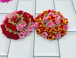 Classic Artificial Fabric Flower Juda Gajra Hair Accessoriess For Women Pack Of 2-thumb2