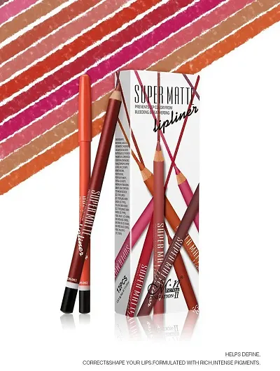 Me Now Super Matte Lip Liner Pencil, Matte Finish, (Set Of 12) P102 - Multicolor