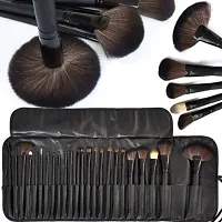 lele? Makeup brush set of 24 with leather pouch Makeup Brushes for Women  Girls, Eyeliner, Eye Shadow, Eye Brow, Foundation, Powder Liquid Cream Blending Brush,-thumb2