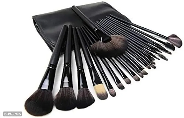 lele? Makeup brush set of 24 pcs. with leather pouch Makeup Brushes for Women  Girls, Eyeliner, Eye Shadow, Eye Brow, Foundation, Powder Liquid Cream Blending Brush,-thumb3