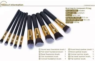 Lele? Makeup brush set 10 (Black) + Makeup Sponge+ Brush Cleaner-thumb3