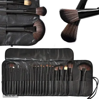 lele? Makeup brush set of 24 pcs. with leather pouch Makeup Brushes for Women  Girls, Eyeliner, Eye Shadow, Eye Brow, Foundation, Powder Liquid Cream Blending Brush,-thumb4