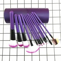 Makeup Brush Set with storage barrel box | Eyeshadow Blending cosmetics Brush Kit|12 pc Makeup brush set| (Purple)-thumb2