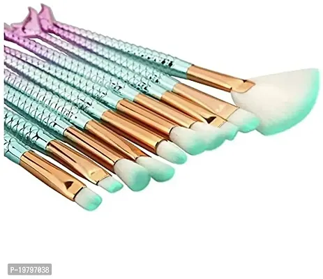 Lele? Professional 3D mermaid fish shape makeup brush set of 10 (Heavy Quality)-thumb0