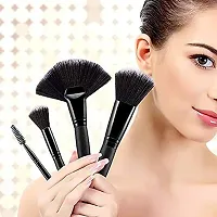 lele? Makeup brush set of 24 pcs. with leather pouch Makeup Brushes for Women  Girls, Eyeliner, Eye Shadow, Eye Brow, Foundation, Powder Liquid Cream Blending Brush,-thumb1