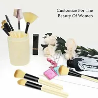 Makeup Brush Set with storage barrel box | Eyeshadow Blending cosmetics Brush Kit|12 pc Makeup brush set| (Yellow)-thumb3