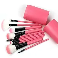 Makeup Brush Set with storage barrel box | Eyeshadow Blending cosmetics Brush Kit|12 pc Makeup brush set| (Light Pink)-thumb2