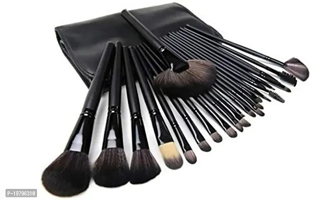 lele? Makeup brush set of 24 with leather pouch Makeup Brushes for Women  Girls, Eyeliner, Eye Shadow, Eye Brow, Foundation, Powder Liquid Cream Blending Brush,