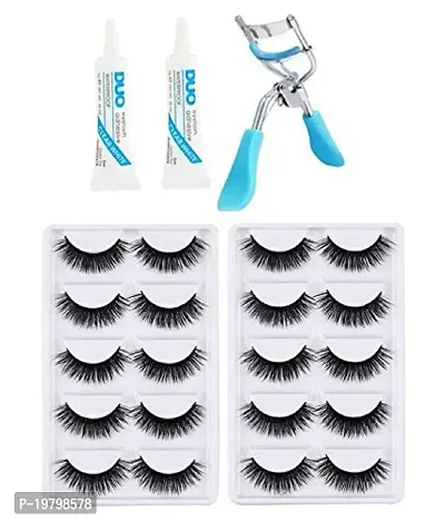 lele? False eyelashes combo of 10 eyelashes, 1 Curler,2 eye glue for