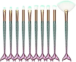 Lele? Professional 3D mermaid fish shape makeup brush set of 10 (Heavy Quality)-thumb1