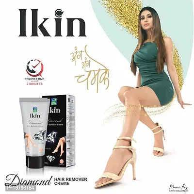 Ikin Diamond Hair Remover Cream 60gm, Pack of 3 (3 x 60g) Hair Removal Cream for Women | Suitable for Legs, Underarms  Bikini Line | 2x Longer Lasting Smoothness than Razors-thumb3
