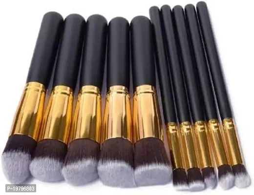 Lele? Makeup brush set 10 (Black) + Makeup Sponge+ Brush Cleaner-thumb2