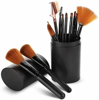 Makeup Brush Set with storage barrel box | Eyeshadow Blending cosmetics Brush Kit|12 pc Makeup brush set|